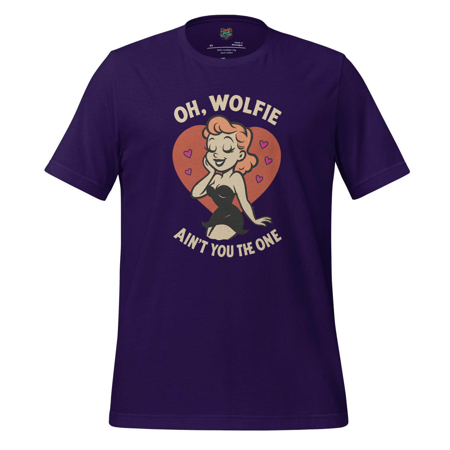Oh Wolfie - Vintage Cartoon Graphic Team Purple