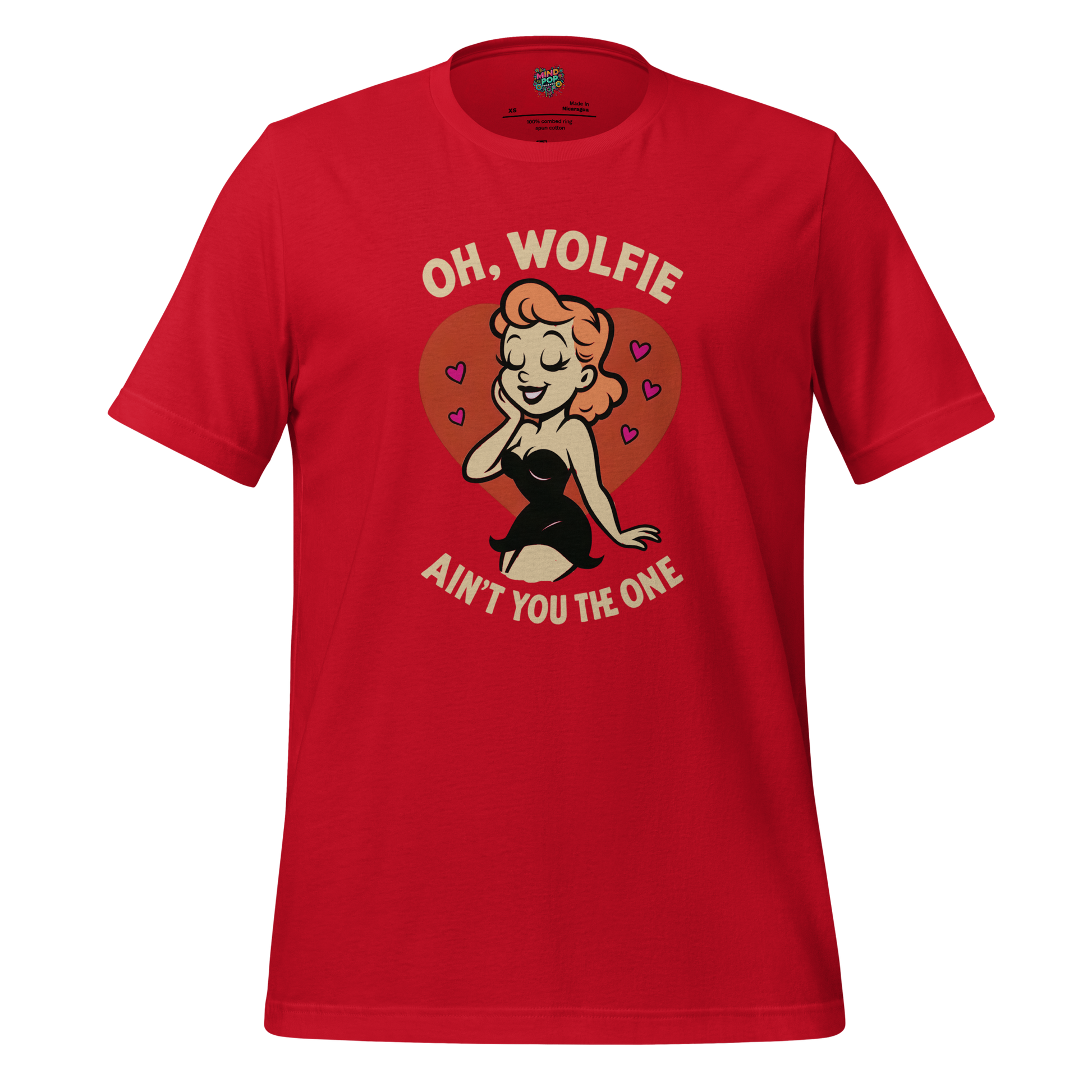 Oh Wolfie - Vintage Cartoon Graphic Red