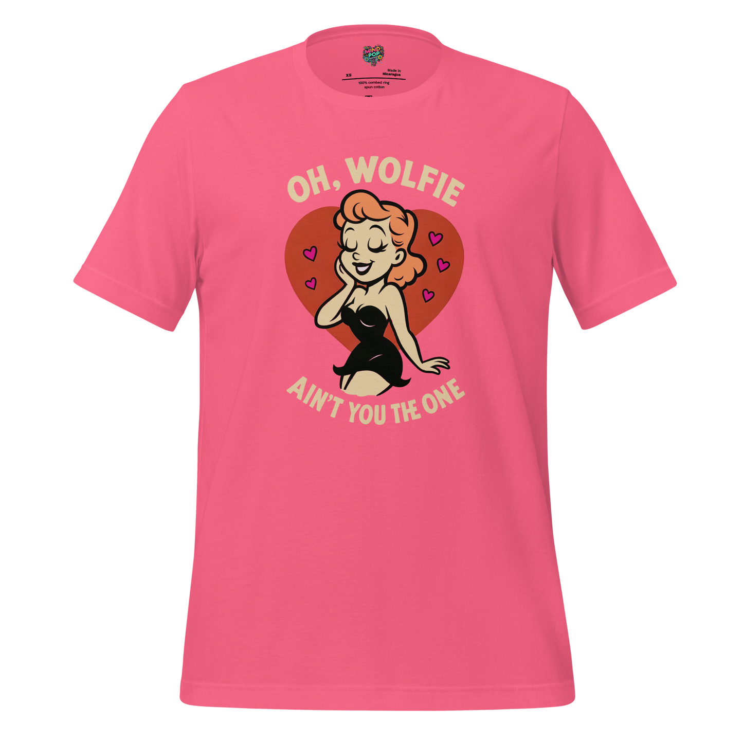 Oh Wolfie - Vintage Cartoon Graphic Charity Pink