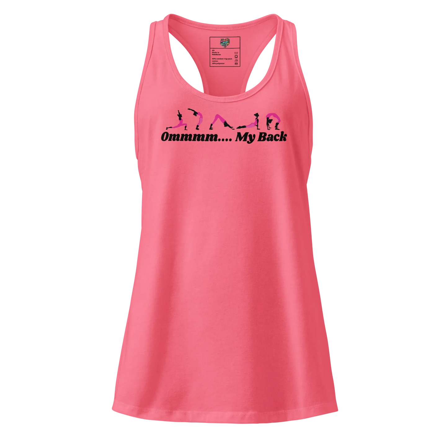 Ommm... My Back fitted racerback tank top Hot Pink