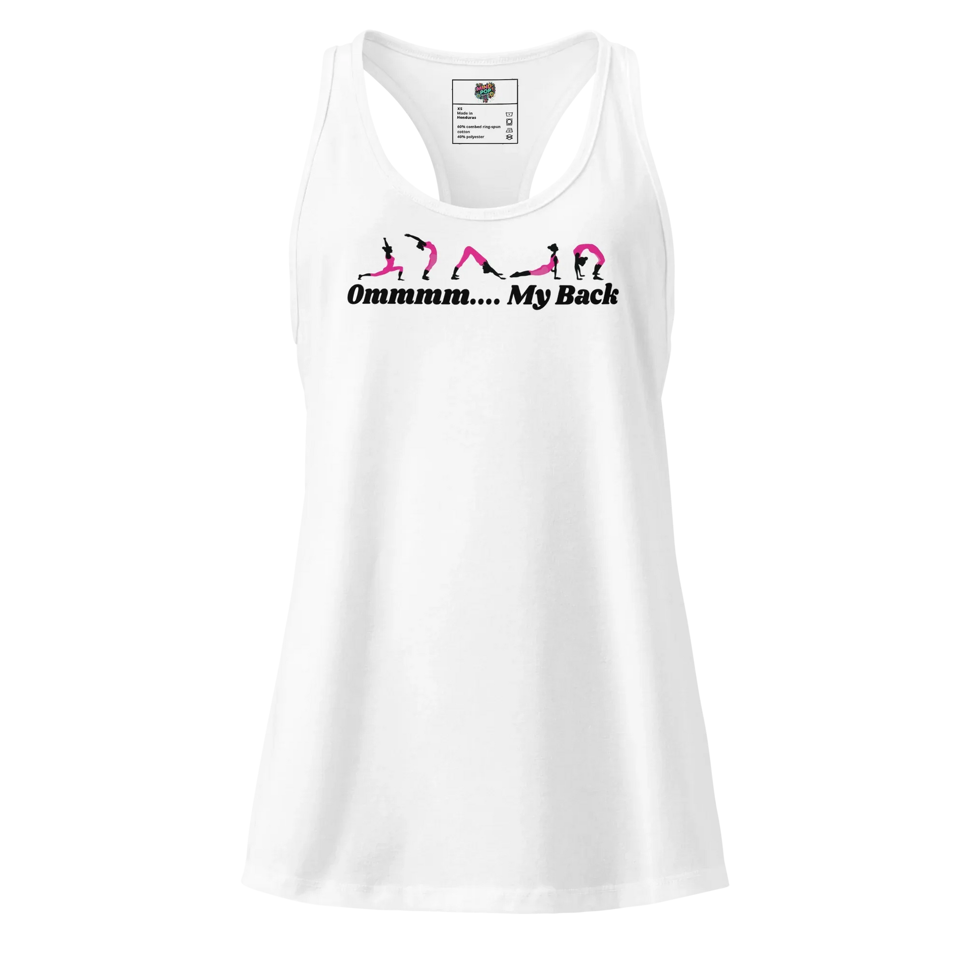 Ommm... My Back fitted racerback tank top White