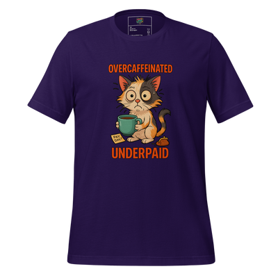 Overcaffeinated Underpaid Shirt Team Purple