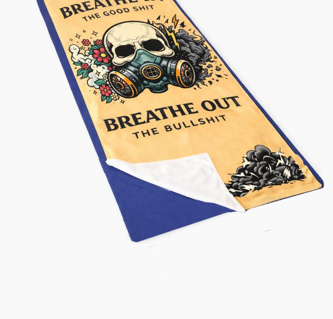 Breathe In the Good Shit Yoga Towel YELLOW