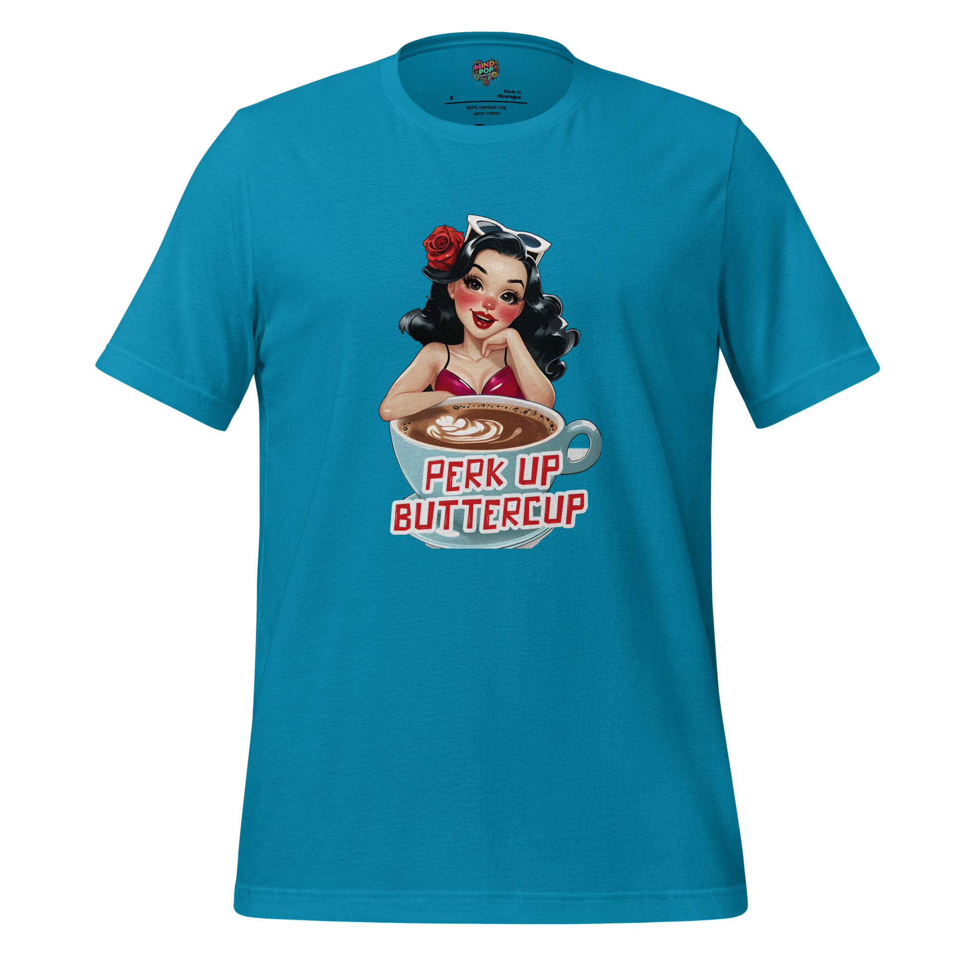 Perk Up Buttercup Shirt Aqua