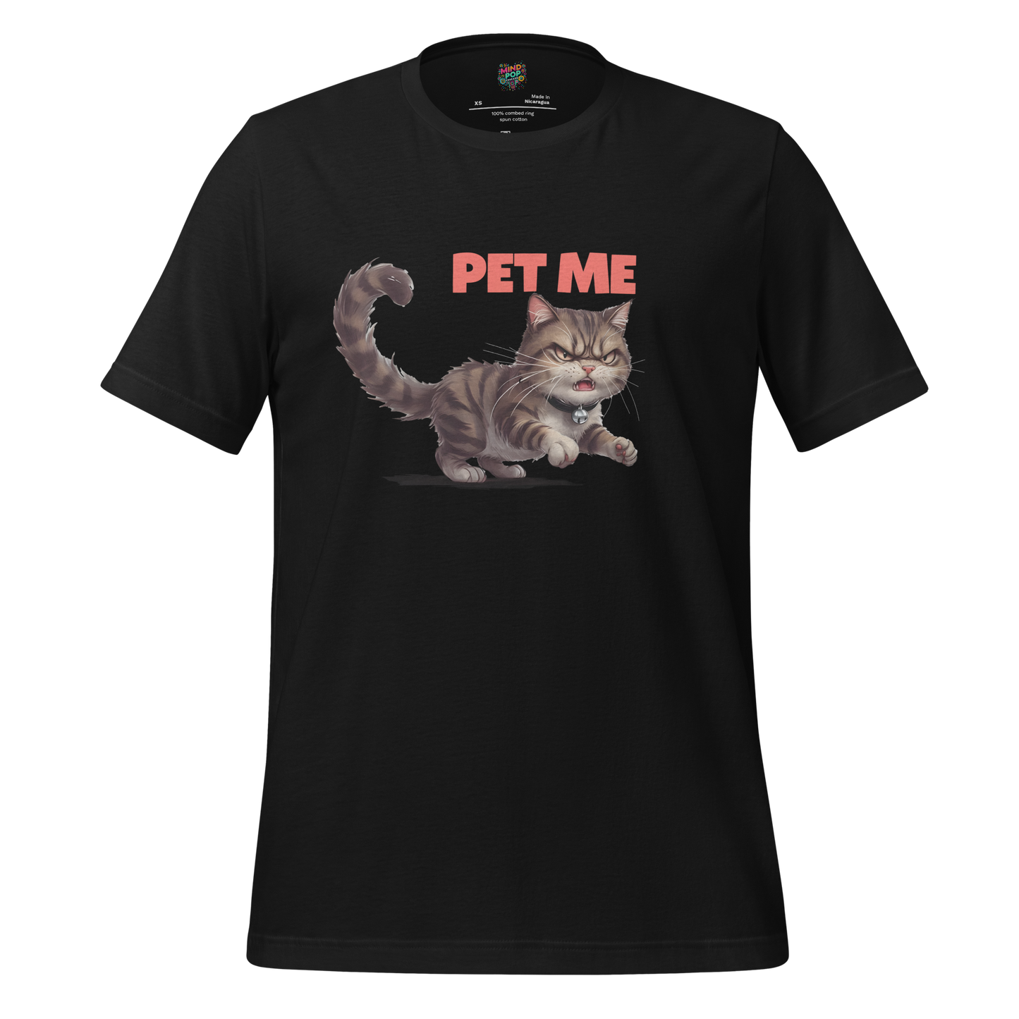 Pet Me – Angry Cat Shirt Vintage Black