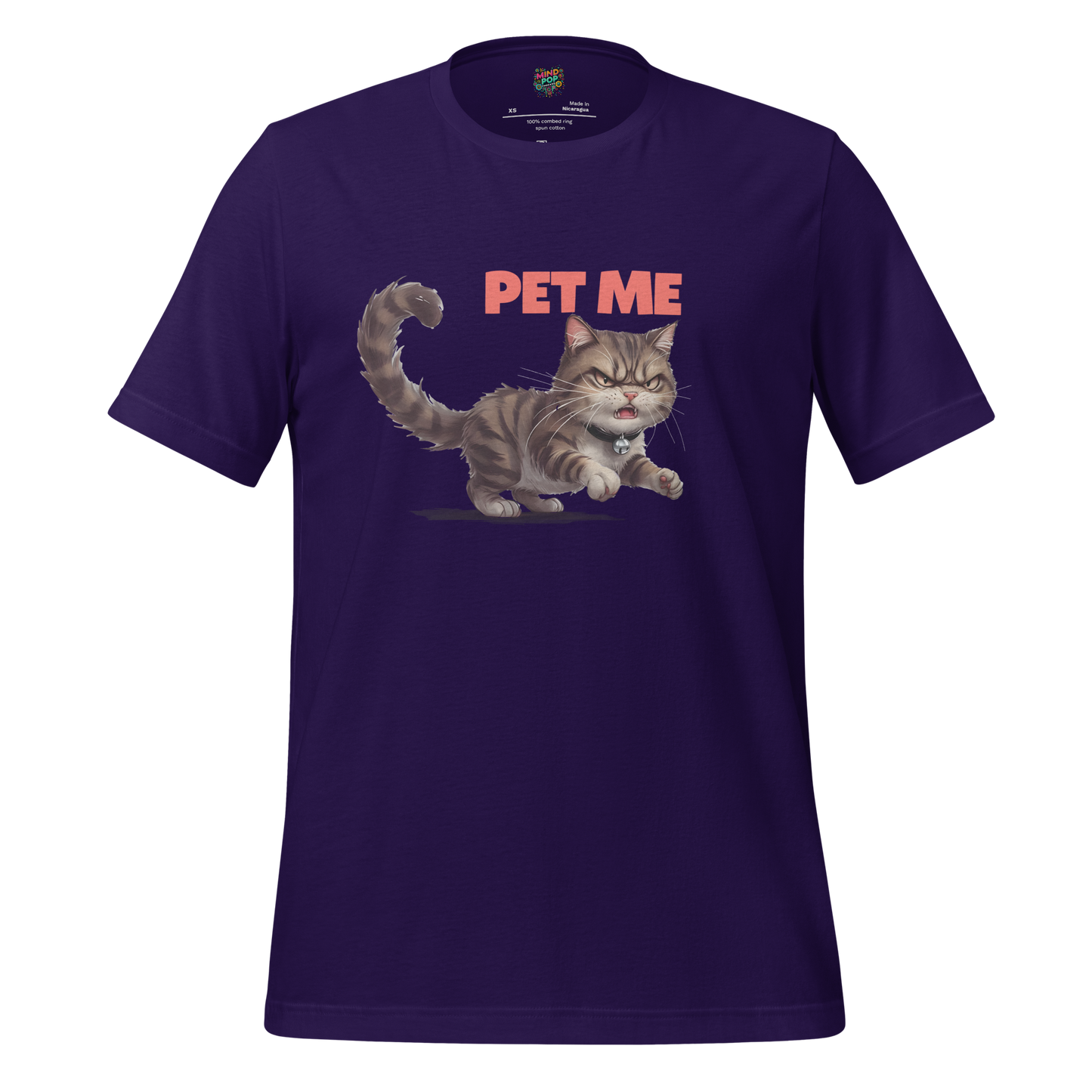 Pet Me – Angry Cat Shirt Team Purple