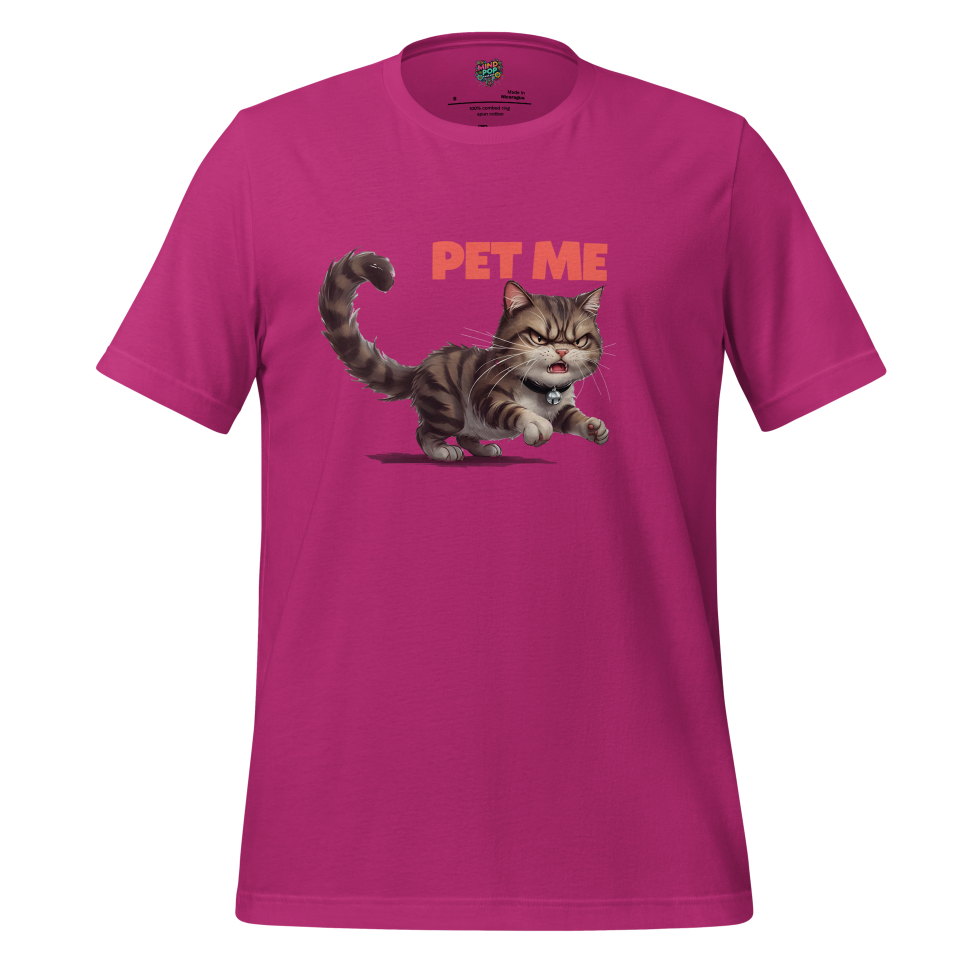 Pet Me – Angry Cat Shirt Berry