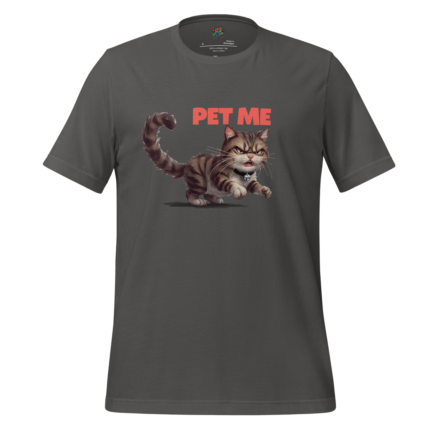 Pet Me – Angry Cat Shirt Asphalt