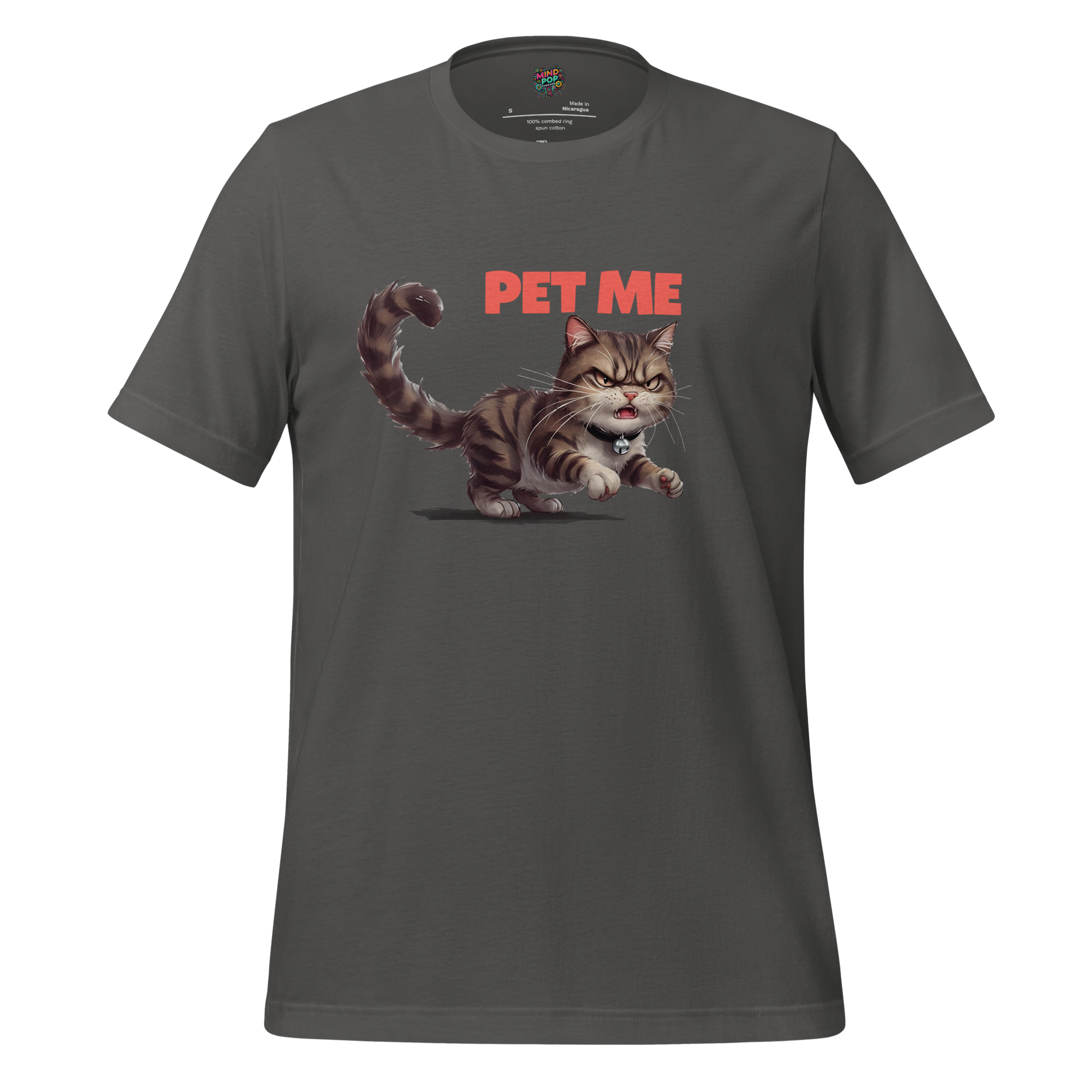 Pet Me – Angry Cat Shirt Asphalt