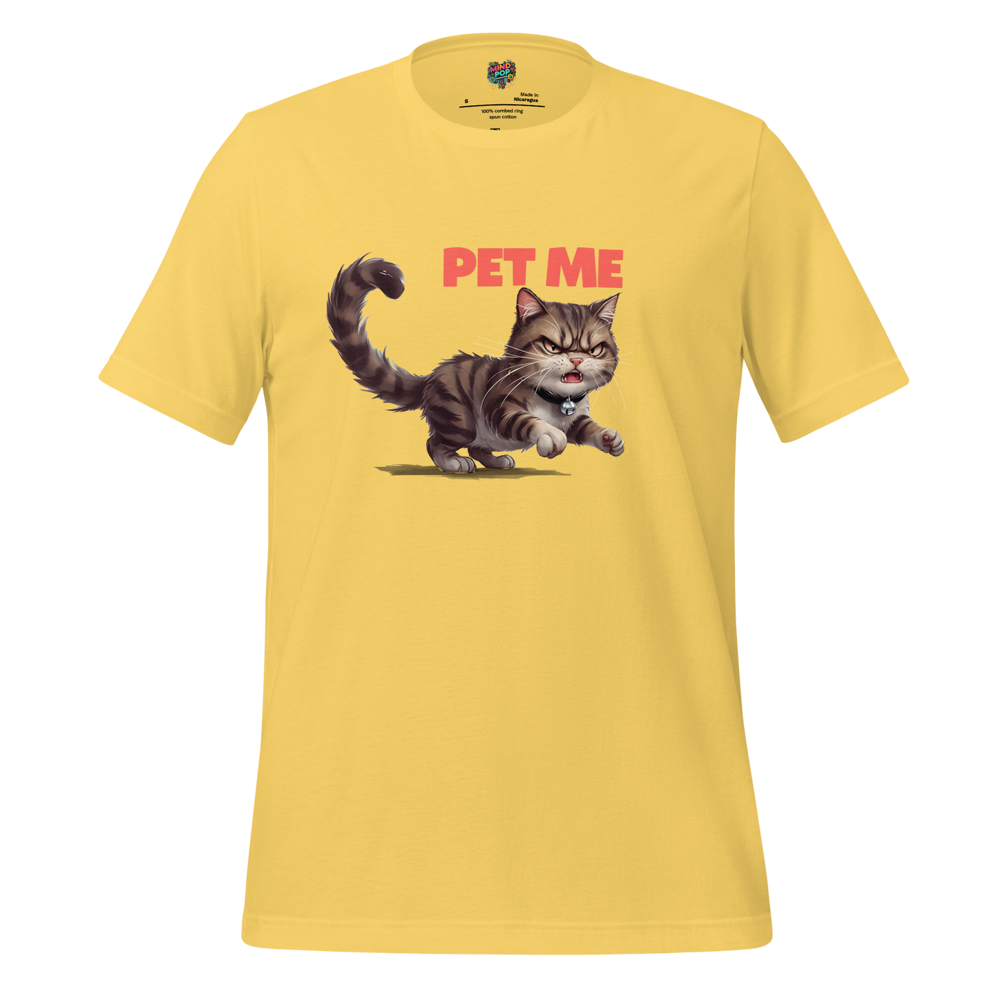 Pet Me – Angry Cat Shirt Yellow
