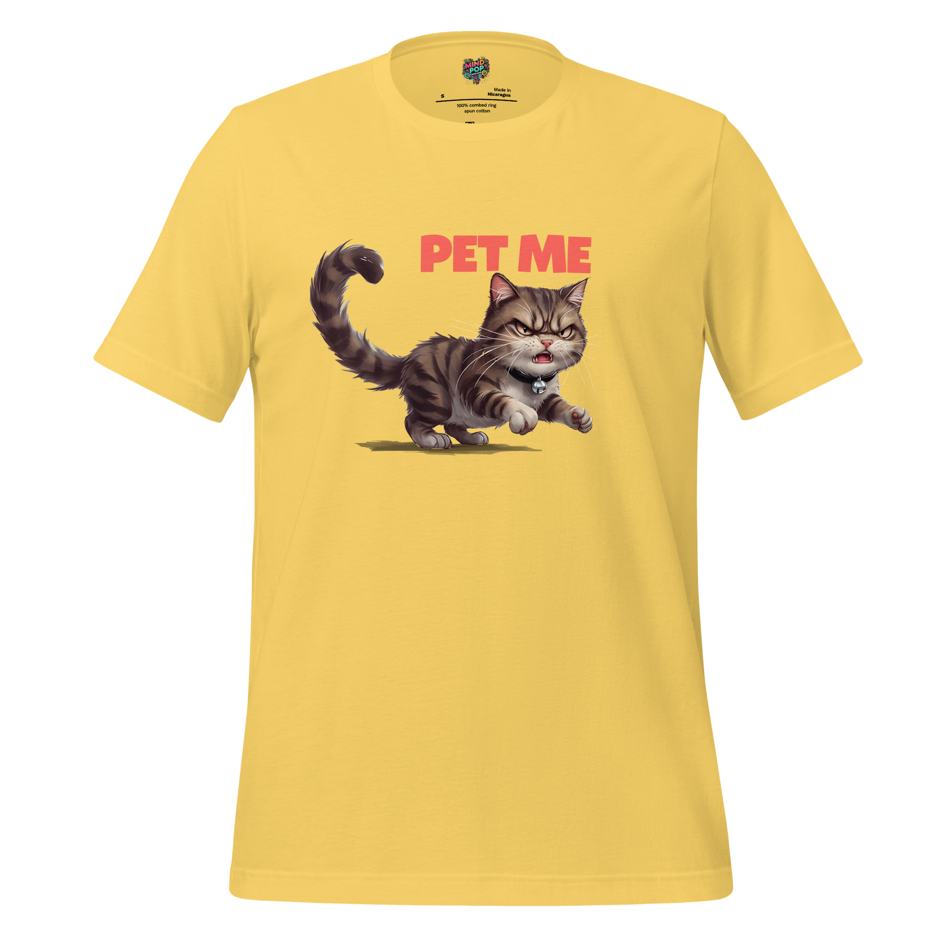 Pet Me – Angry Cat Shirt Yellow