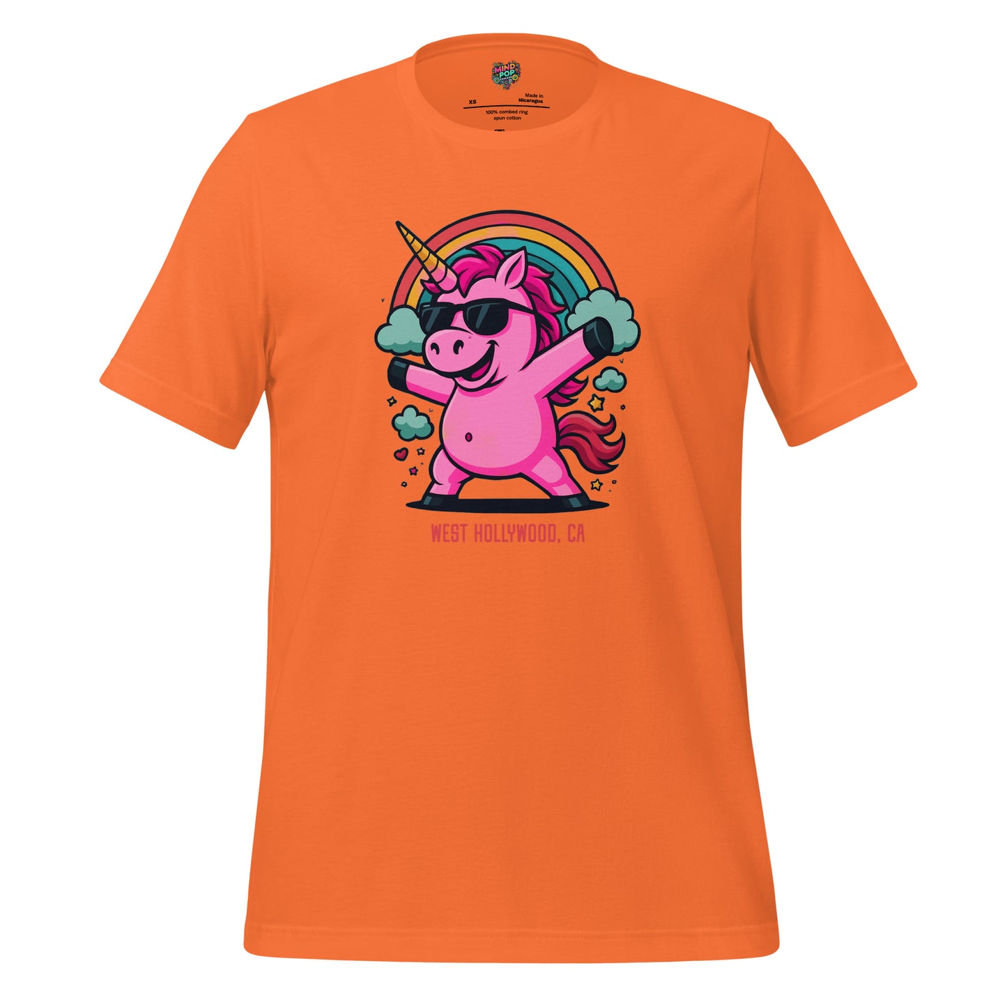 Pink Unicorn Rainbow Shirt Orange