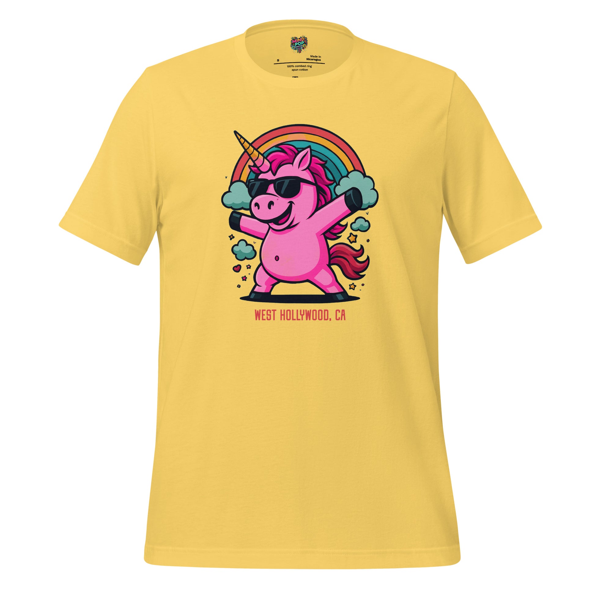 Pink Unicorn Rainbow Shirt Yellow