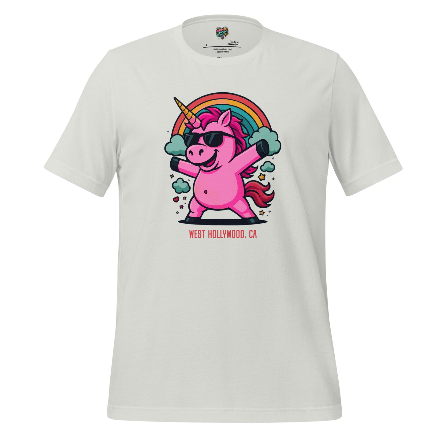 Pink Unicorn Rainbow Shirt Silver