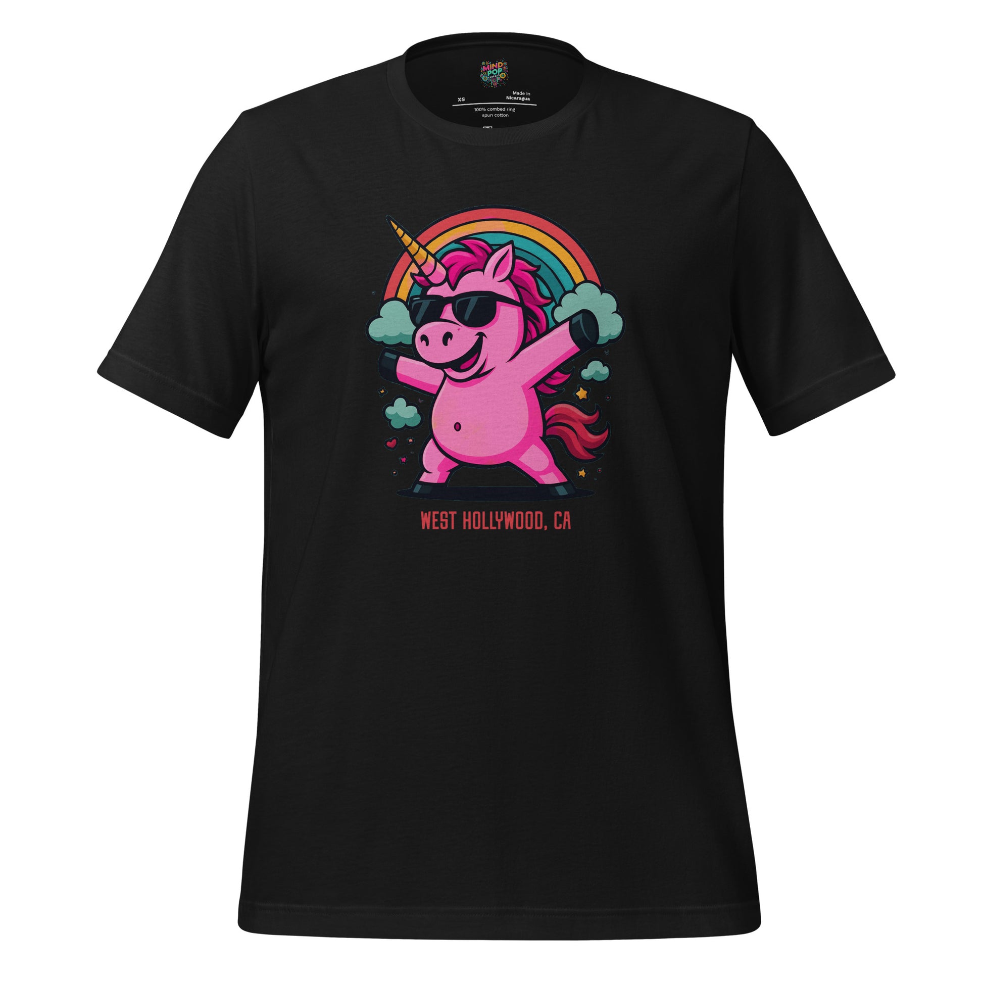 Pink Unicorn Rainbow Shirt Vintage Black