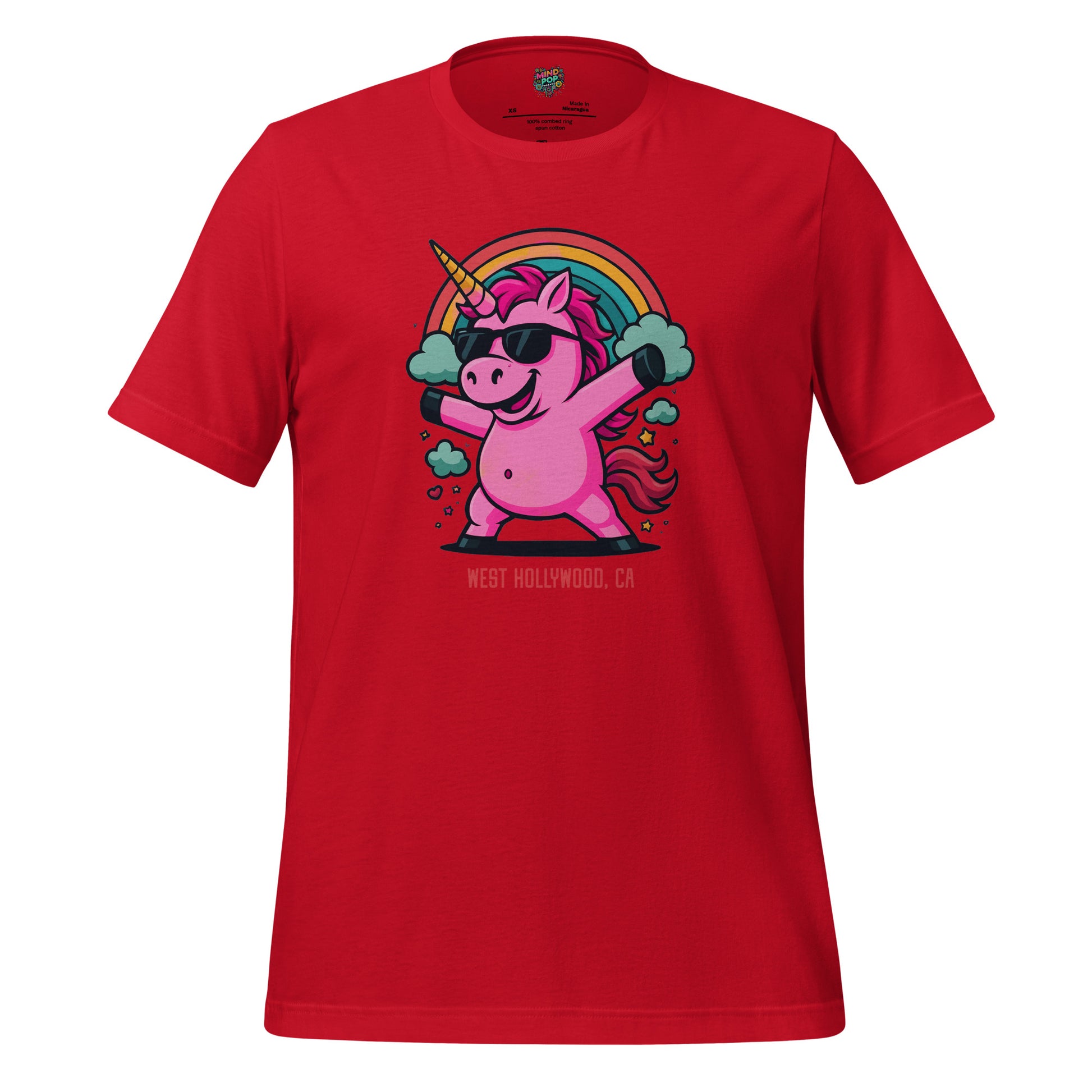 Pink Unicorn Rainbow Shirt Red