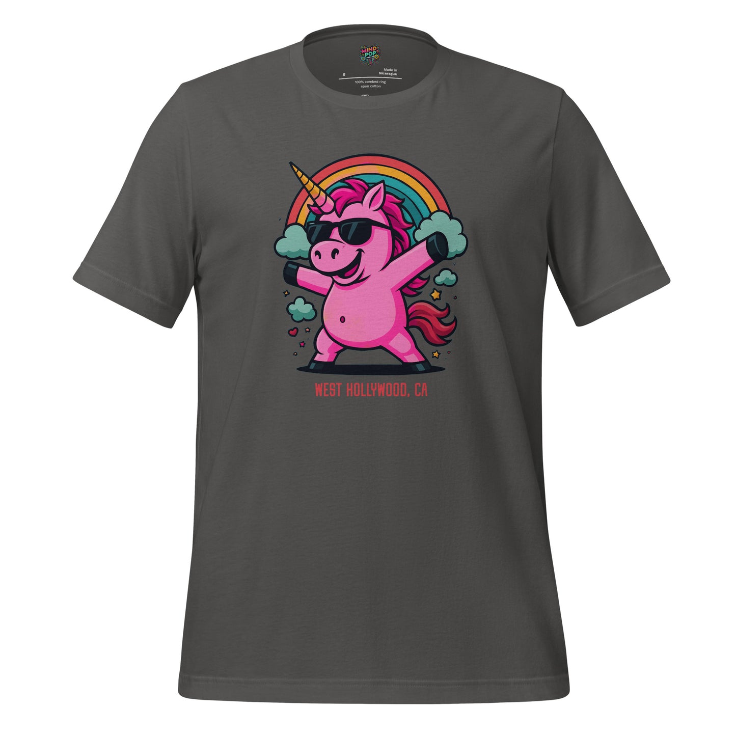Pink Unicorn Rainbow Shirt Asphalt