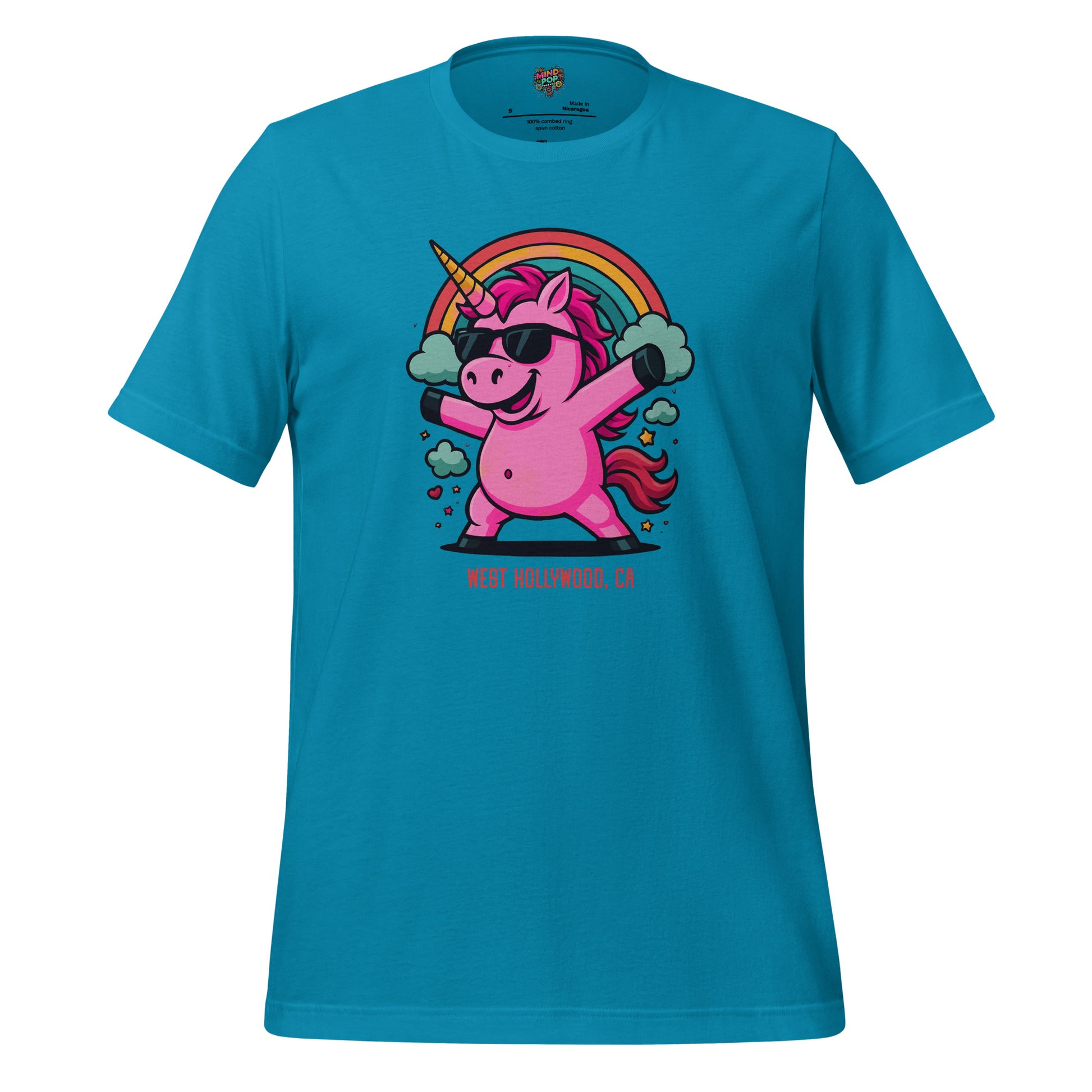 Pink Unicorn Rainbow Shirt Aqua