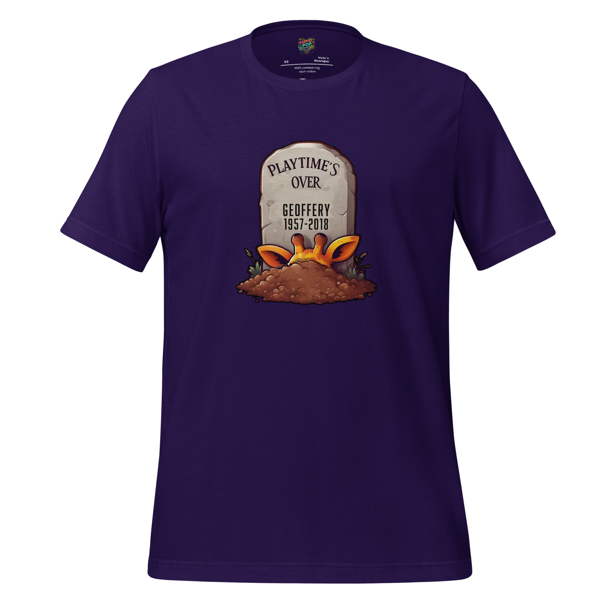 Playtime’s Over — RIP Toy Store Mascot Tee Team Purple