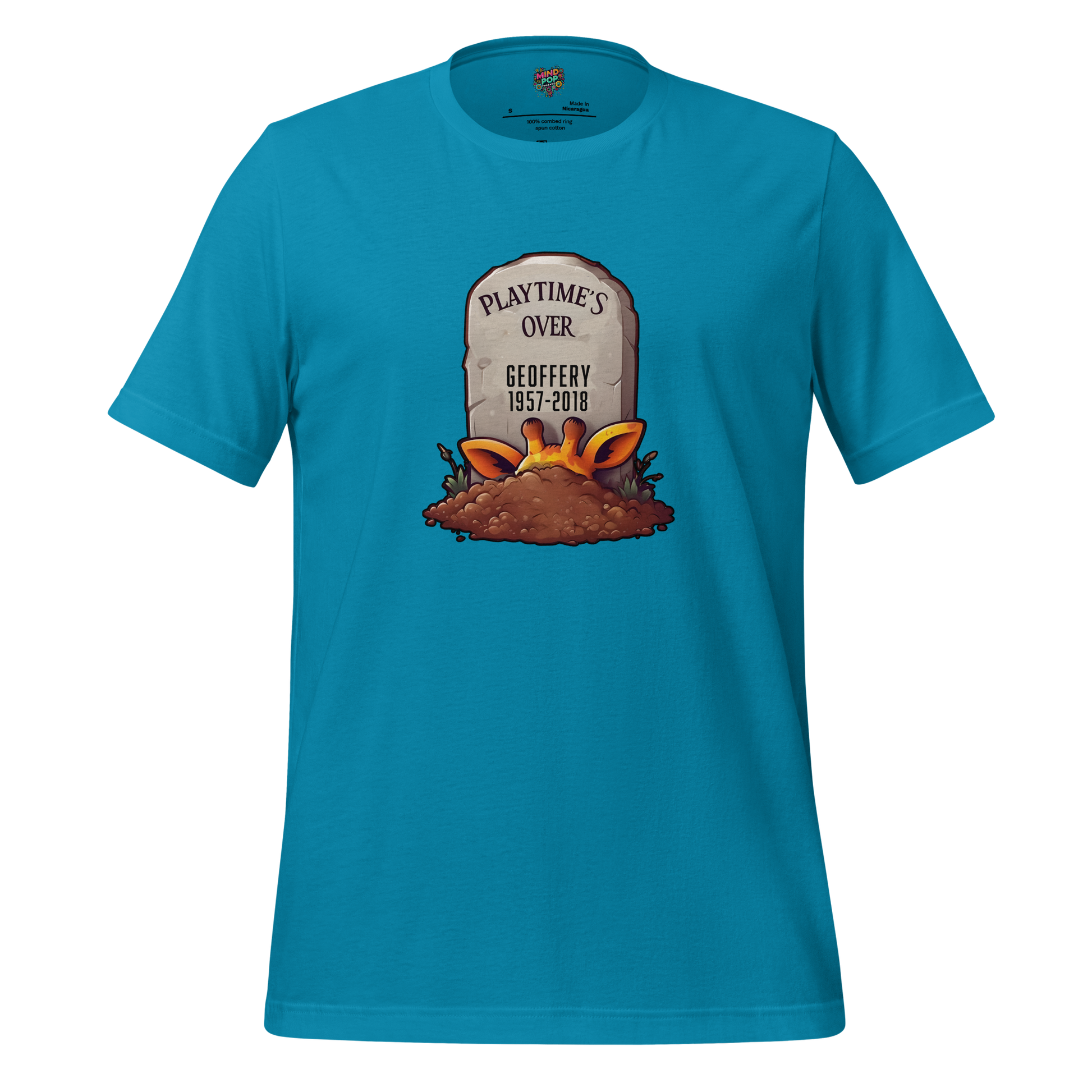 Playtime’s Over — RIP Toy Store Mascot Tee Aqua