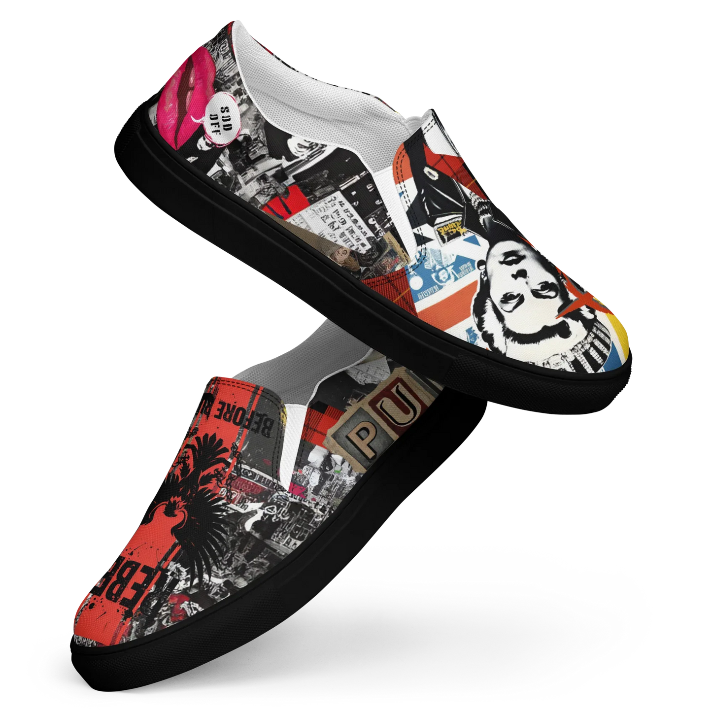Rebel Before Ruin Women's slip-on canvas Skaters Black