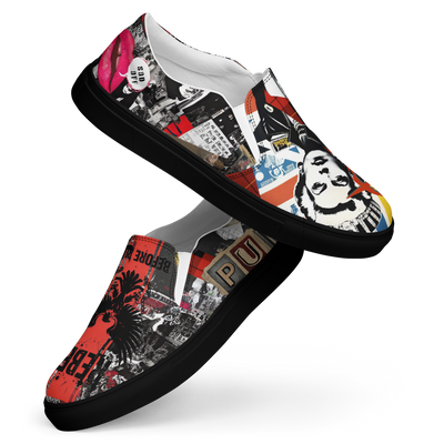 Rebel Before Ruin Women's slip-on canvas Skaters Black