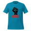 Resist Fist Graphic Tee — Political Protest Shirt Aqua