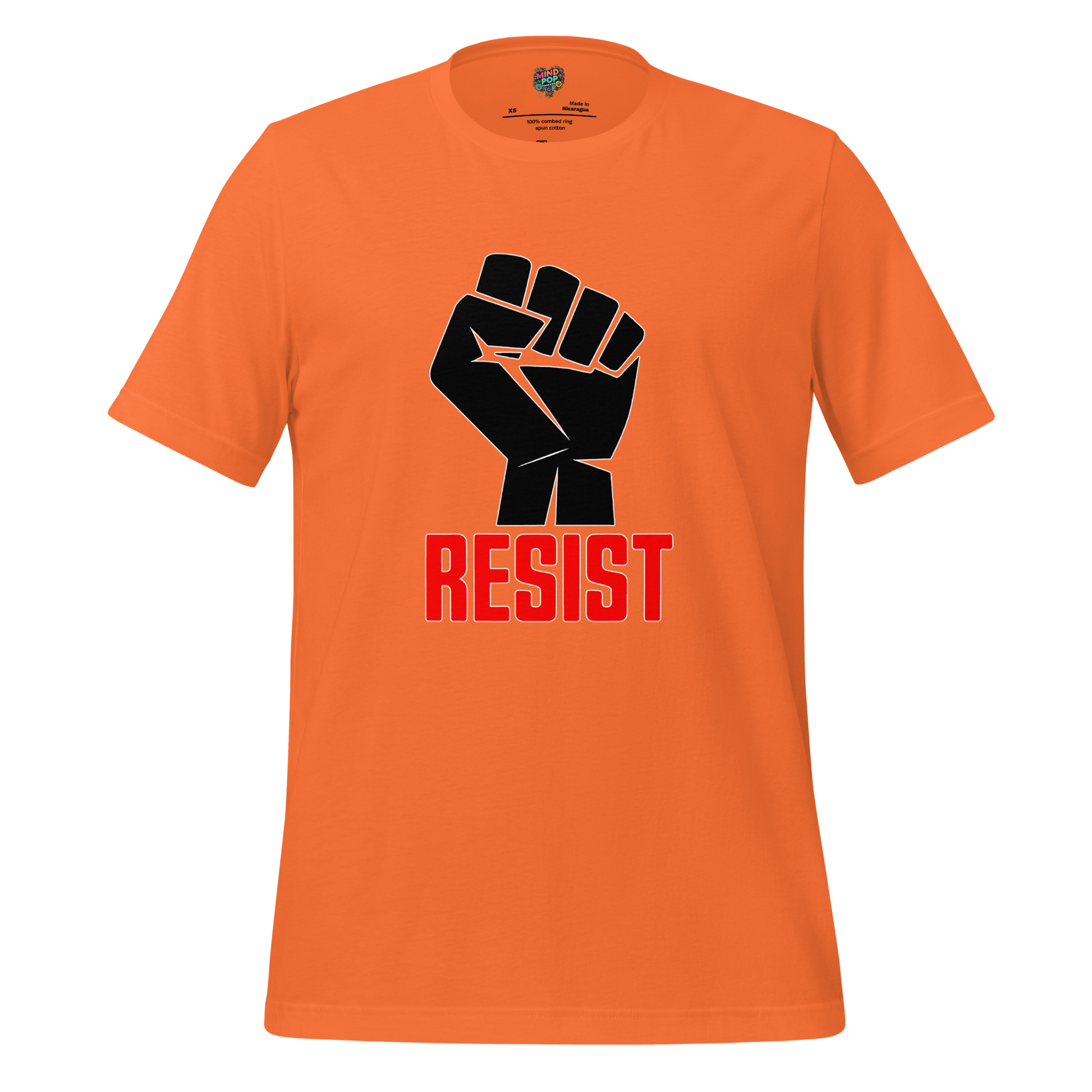 Resist Fist Graphic Tee — Political Protest Shirt Orange
