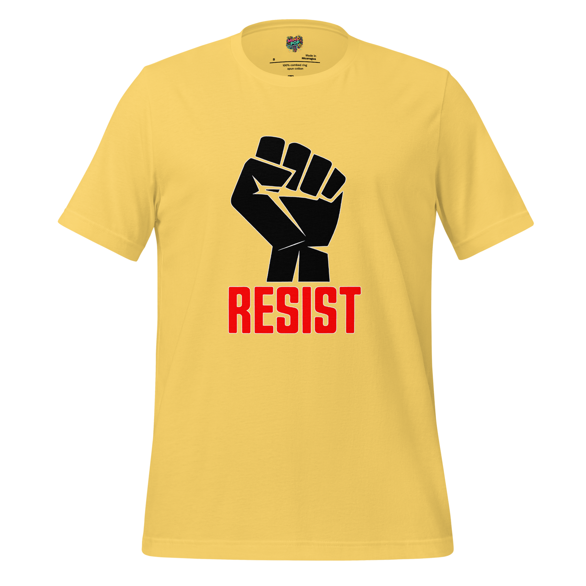 Resist Fist Graphic Tee — Political Protest Shirt Yellow