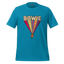Bowie's Ziggy Stardust Lightning Bolt Tee — 70s Glam Rock Style Aqua
