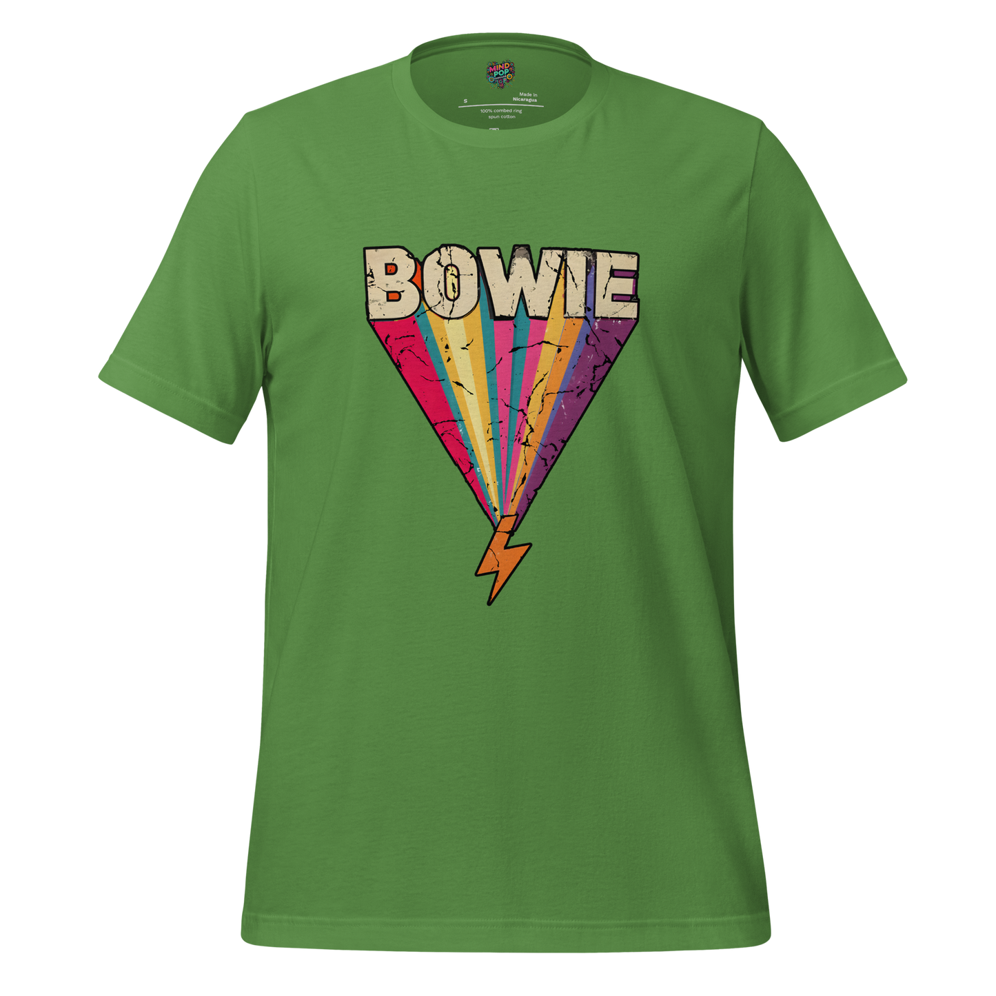 Bowie's Ziggy Stardust Lightning Bolt Tee — 70s Glam Rock Style Leaf