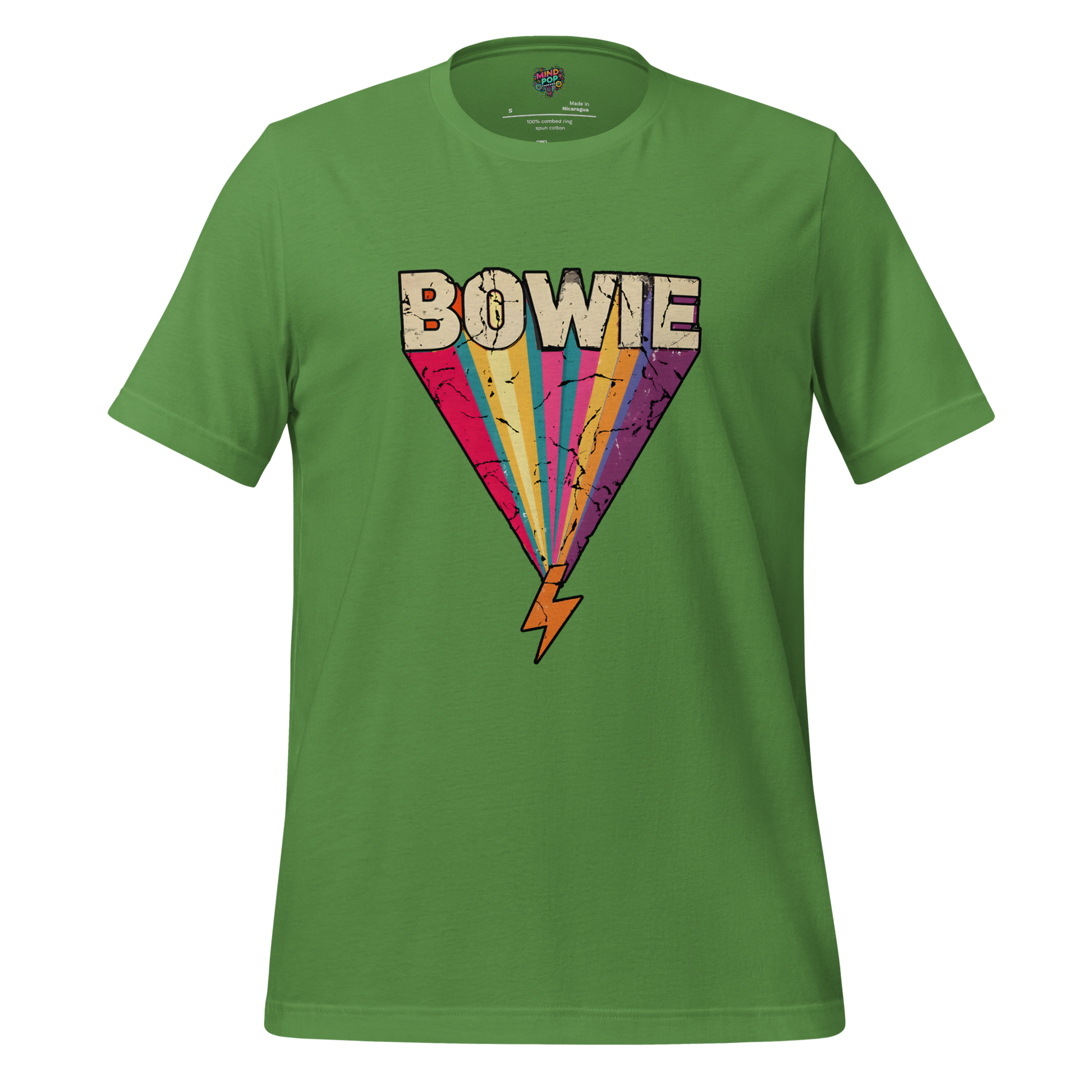 Bowie's Ziggy Stardust Lightning Bolt Tee — 70s Glam Rock Style Leaf