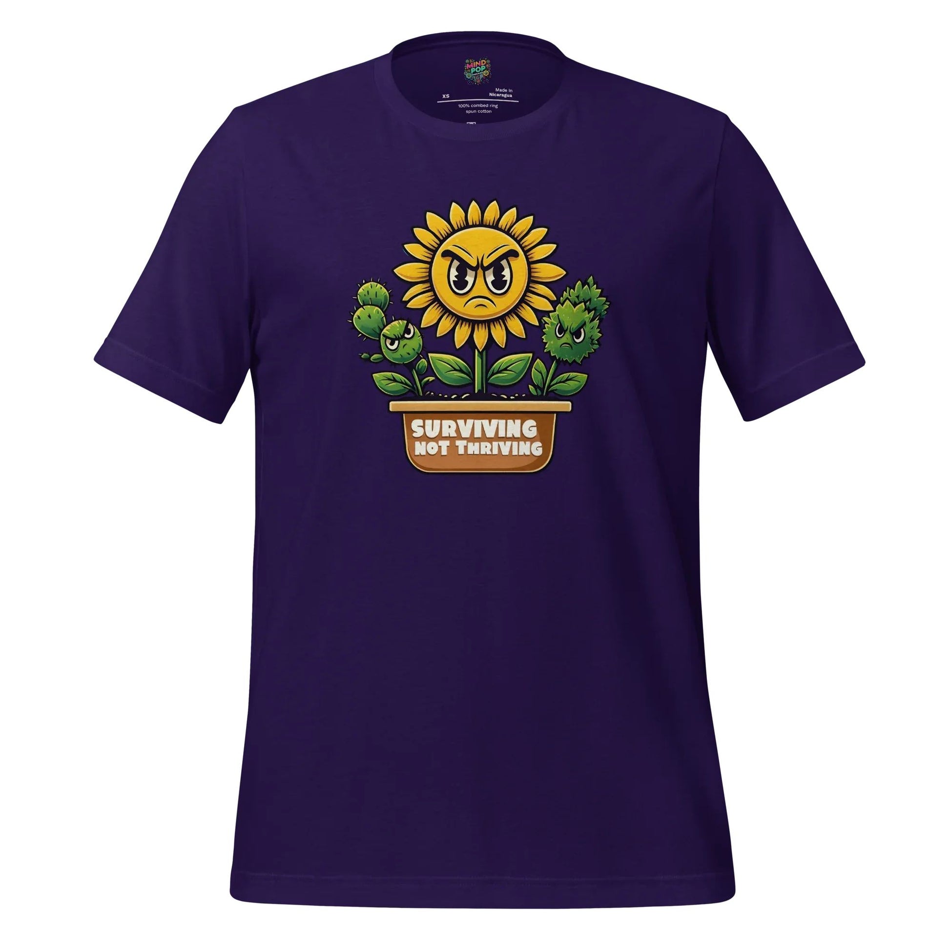 Sad Flower Surviving Not Thriving Shirt for Realists & Overthinkers Team Purple