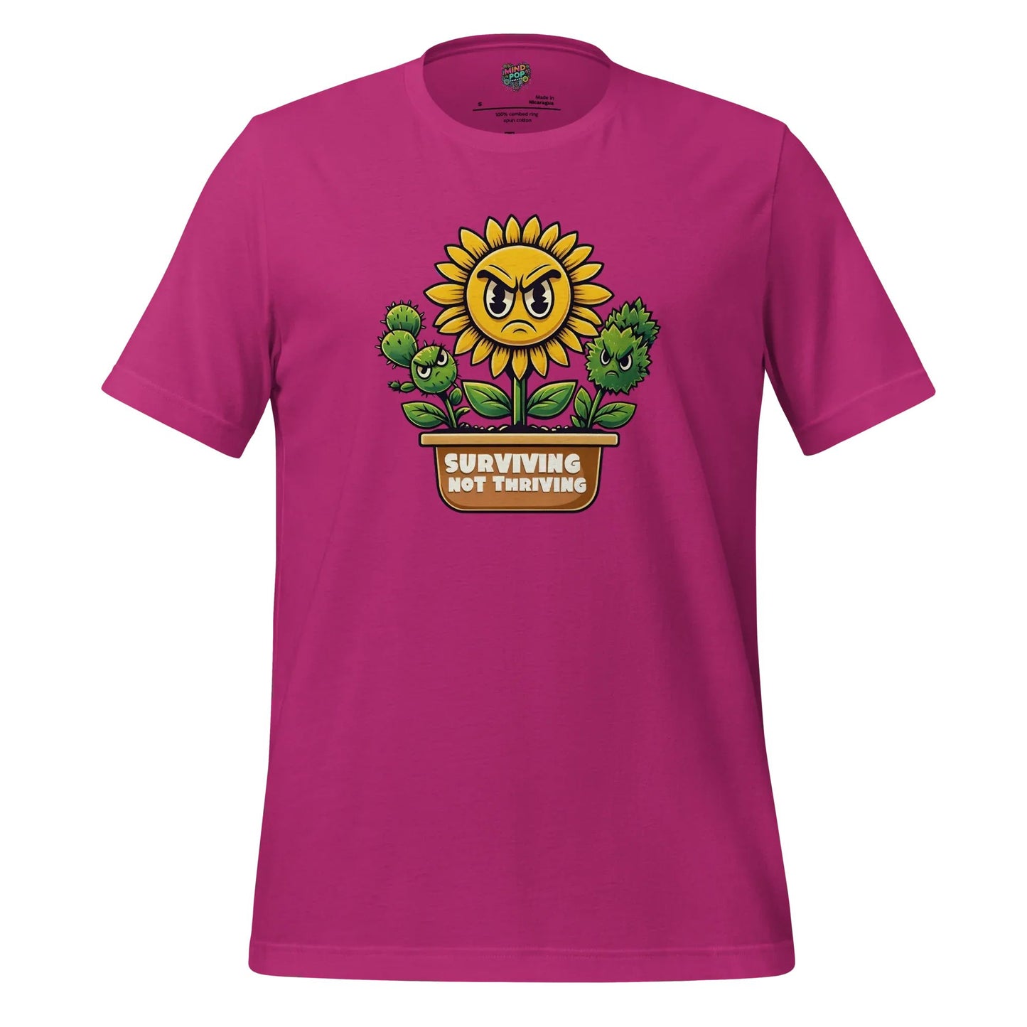 Sad Flower Surviving Not Thriving Shirt for Realists & Overthinkers Berry