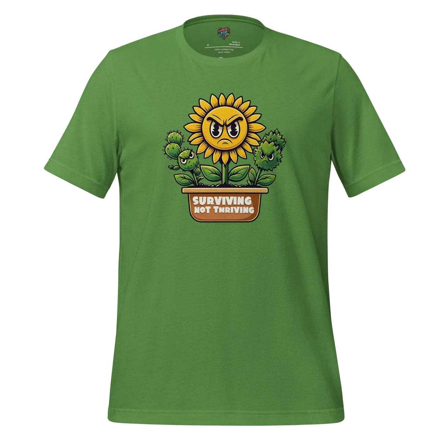 Sad Flower Surviving Not Thriving Shirt for Realists & Overthinkers Leaf
