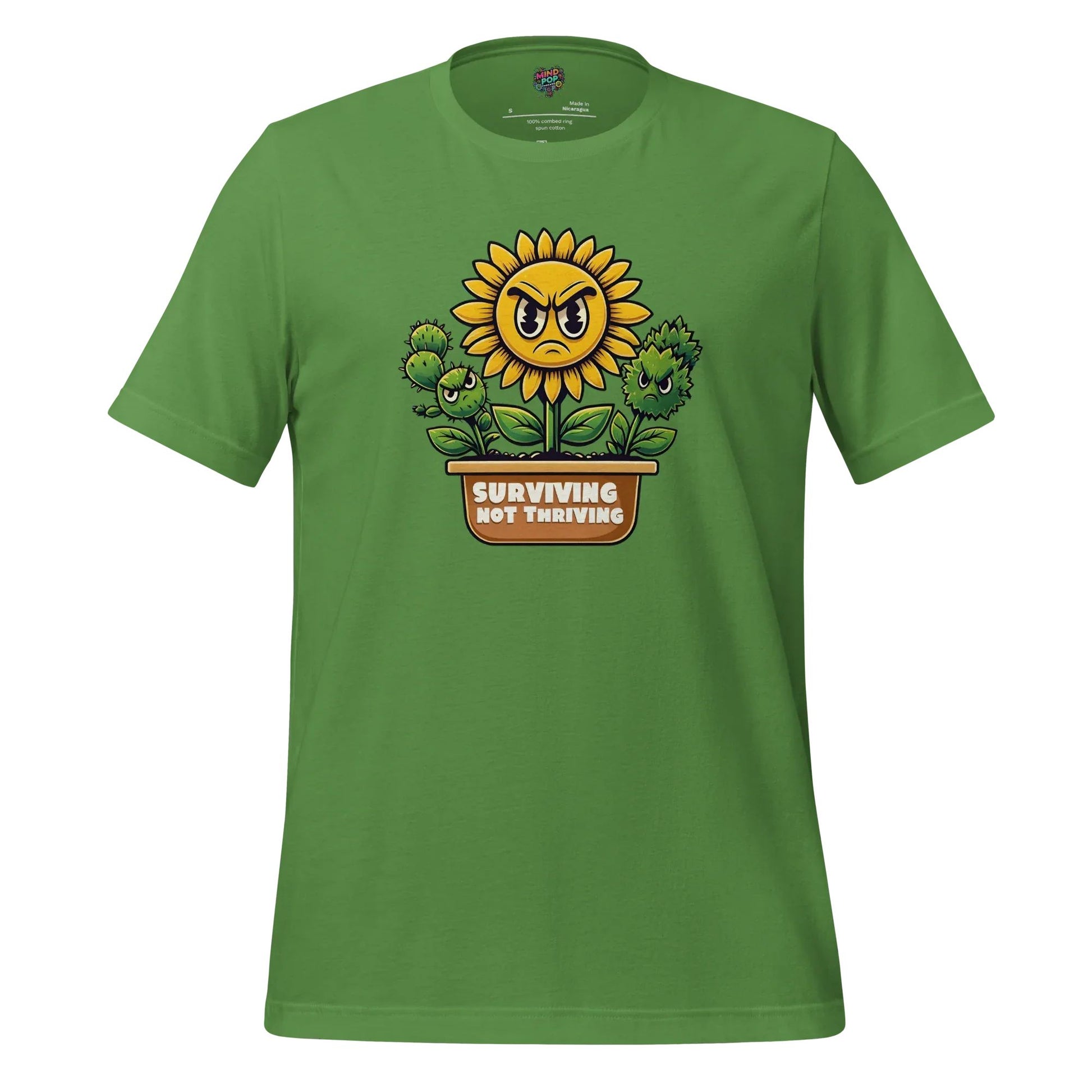 Sad Flower Surviving Not Thriving Shirt for Realists & Overthinkers Leaf