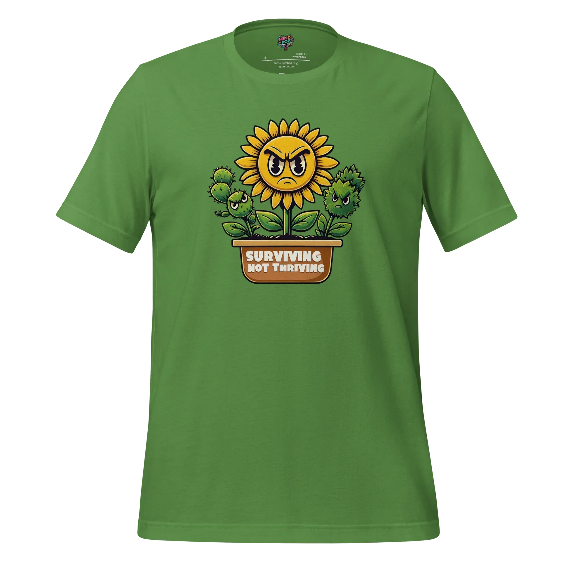 Sad Flower Surviving Not Thriving Shirt for Realists & Overthinkers Leaf
