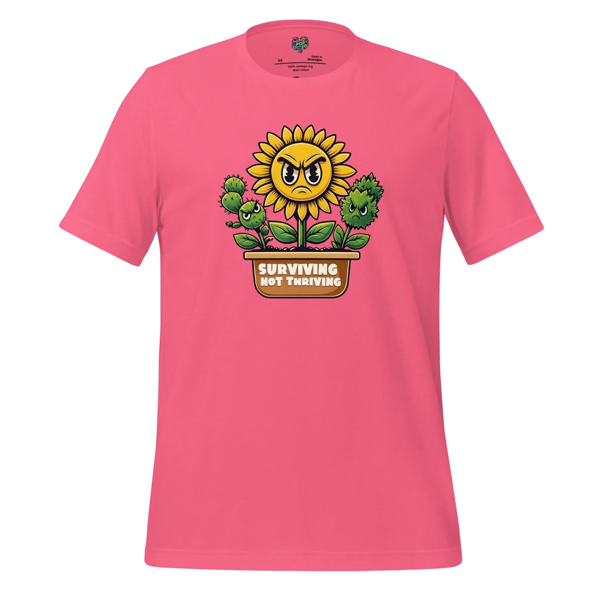 Sad Flower Surviving Not Thriving Shirt for Realists & Overthinkers Charity Pink