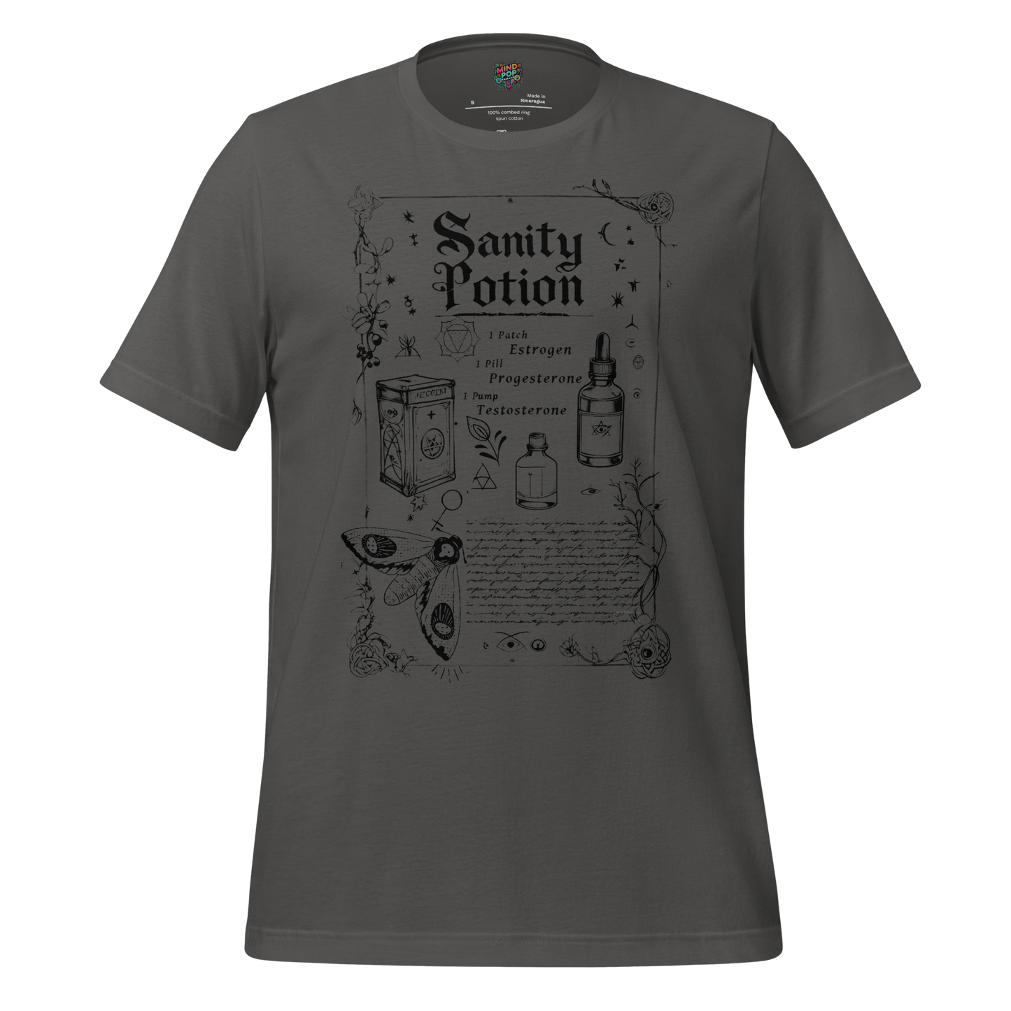 Sanity Potion Spell Book Shirt Asphalt