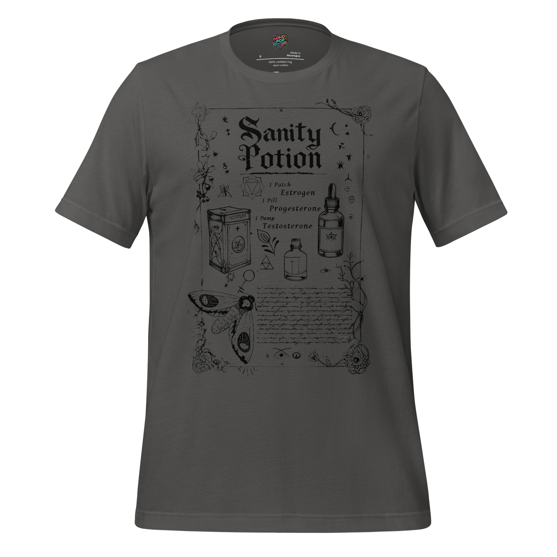 Sanity Potion Spell Book Shirt Asphalt