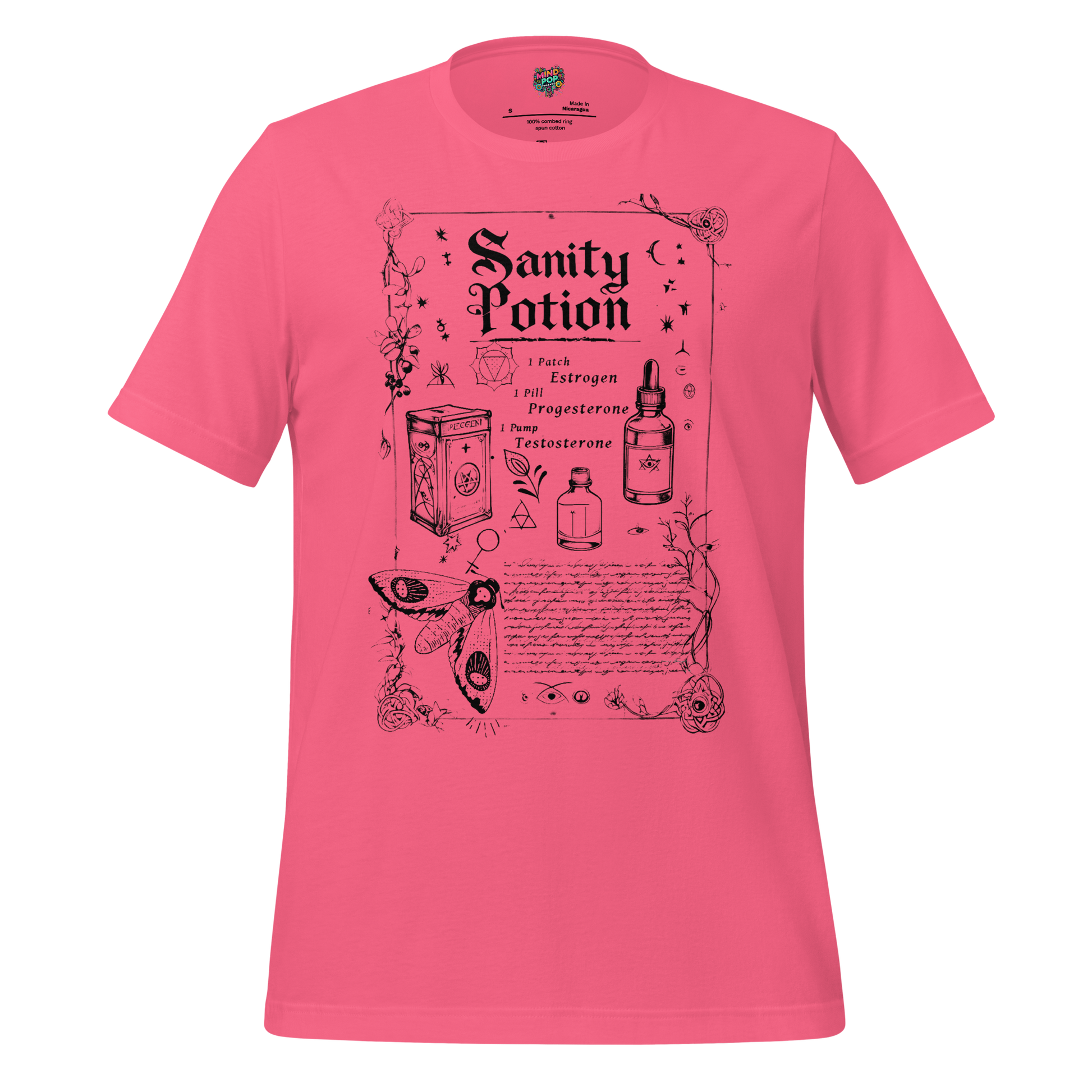 Sanity Potion Spell Book Shirt Charity Pink