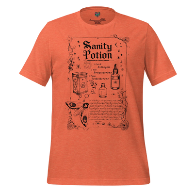 Sanity Potion Spell Book Shirt Heather Orange