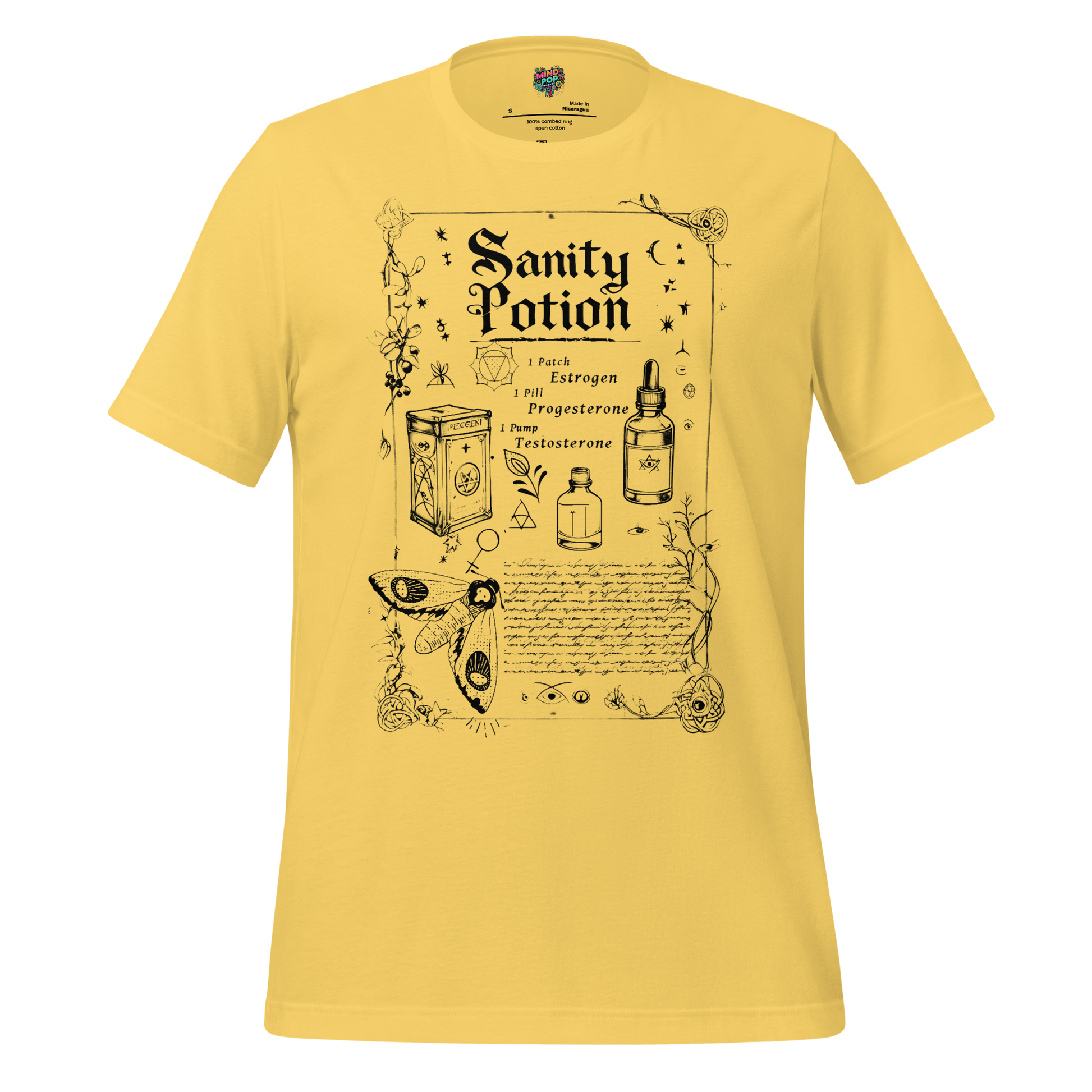 Sanity Potion Spell Book Shirt Yellow
