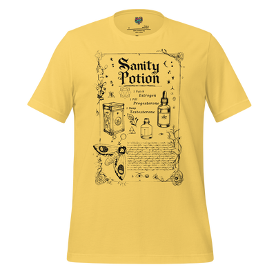 Sanity Potion Spell Book Shirt Yellow