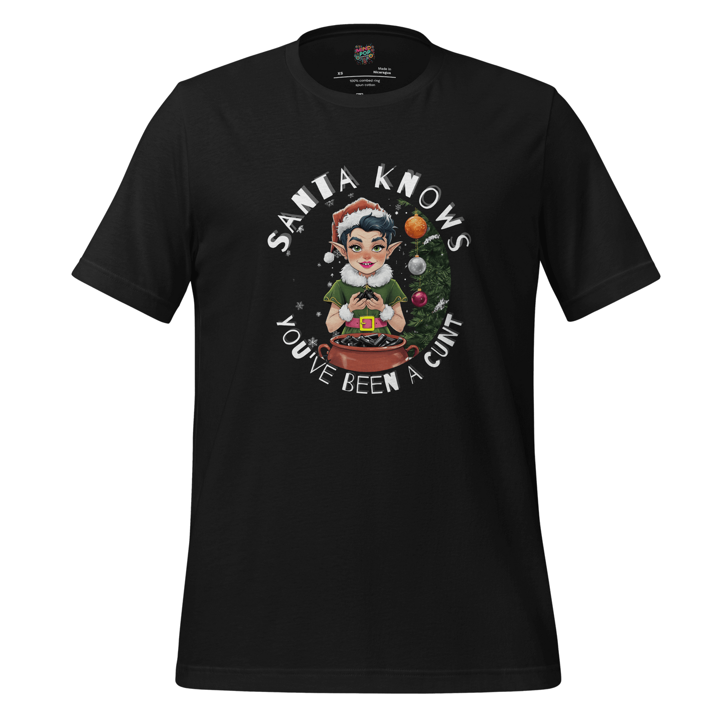 Santa Knows You’ve Been a Cunt Shirt Vintage Black