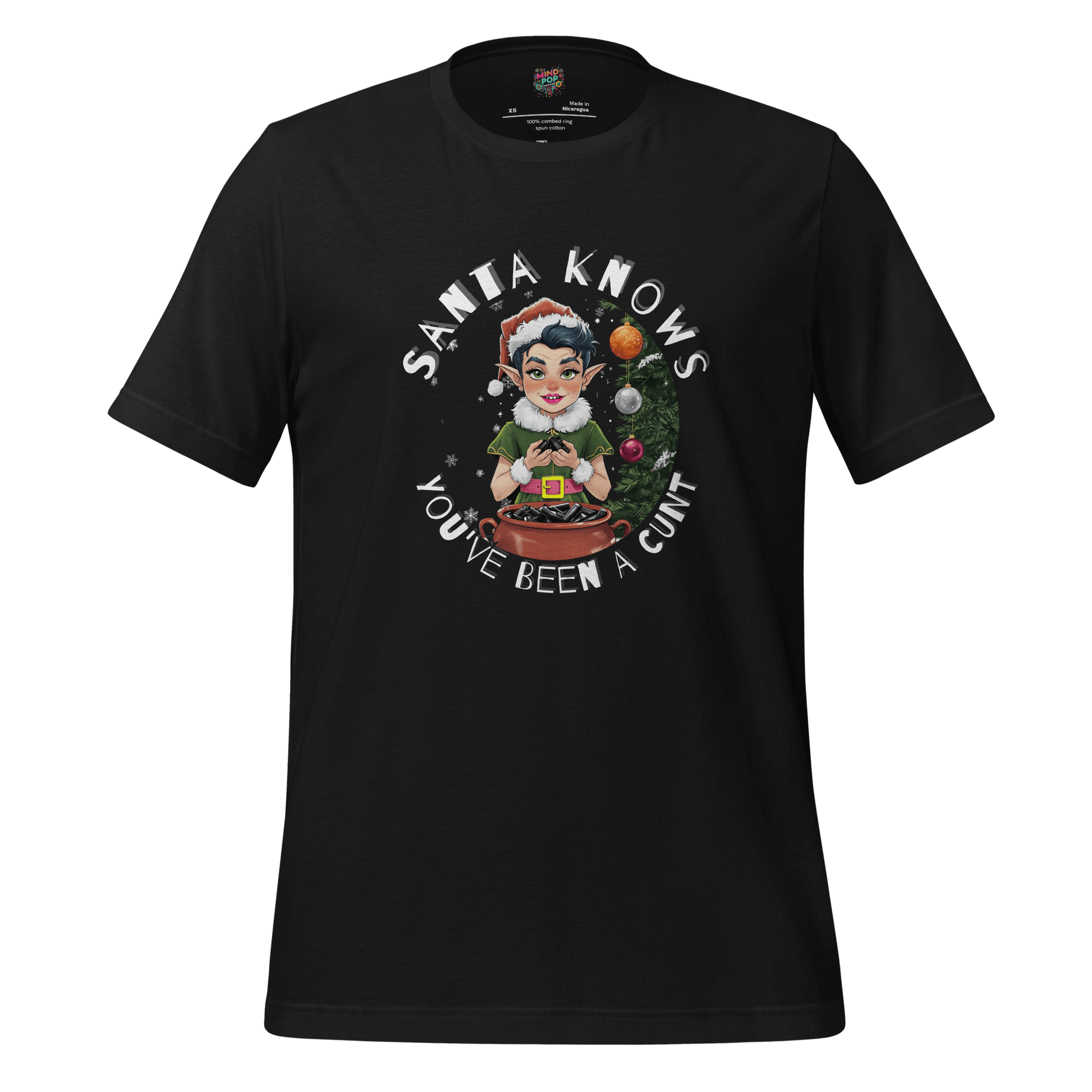 Santa Knows You’ve Been a Cunt Shirt Vintage Black