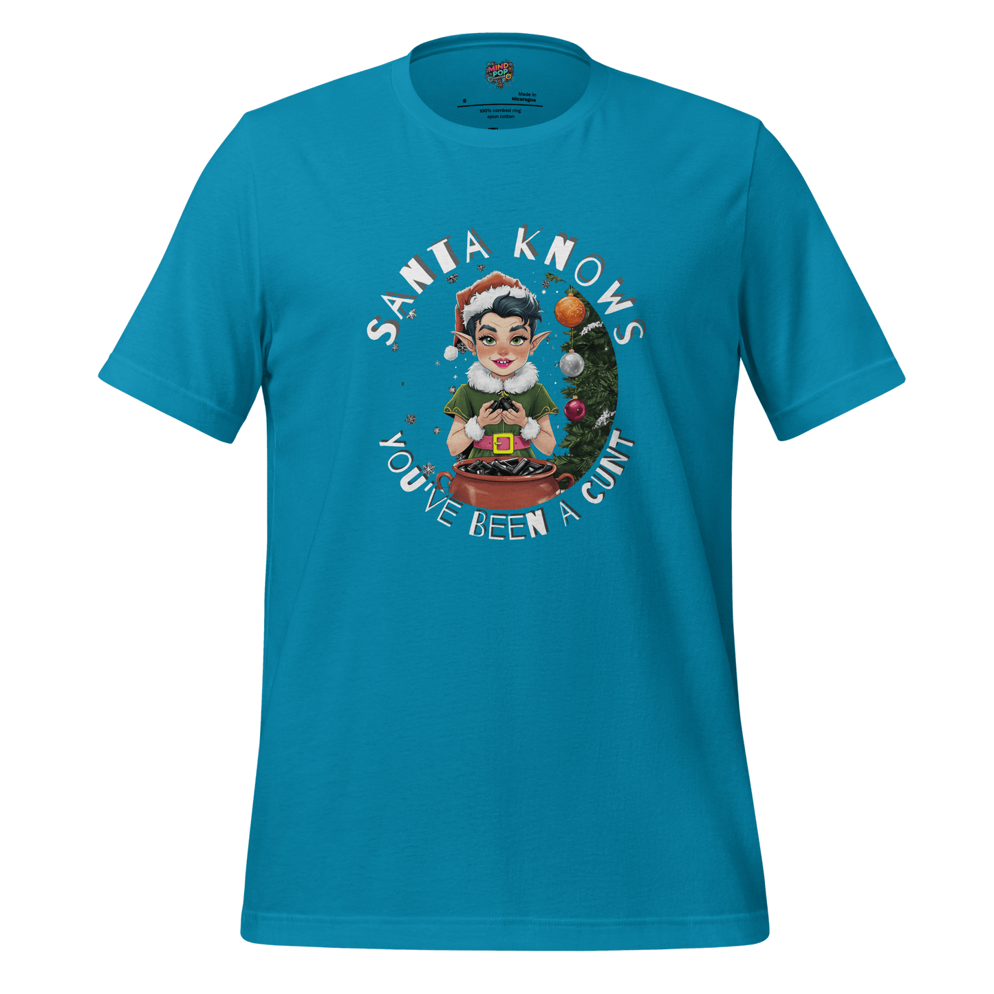 Santa Knows You’ve Been a Cunt Shirt Aqua