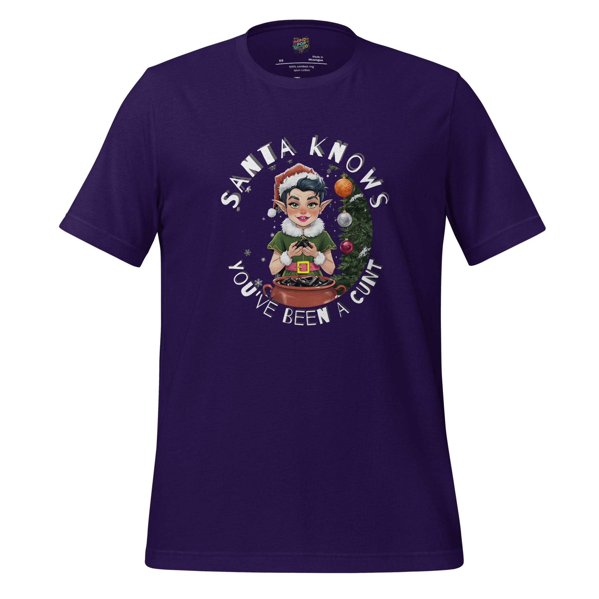 Santa Knows You’ve Been a Cunt Shirt Team Purple