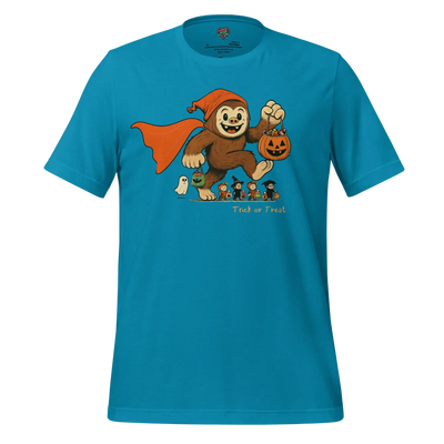 Sasquatch Trick-or-Treat Shirt Aqua