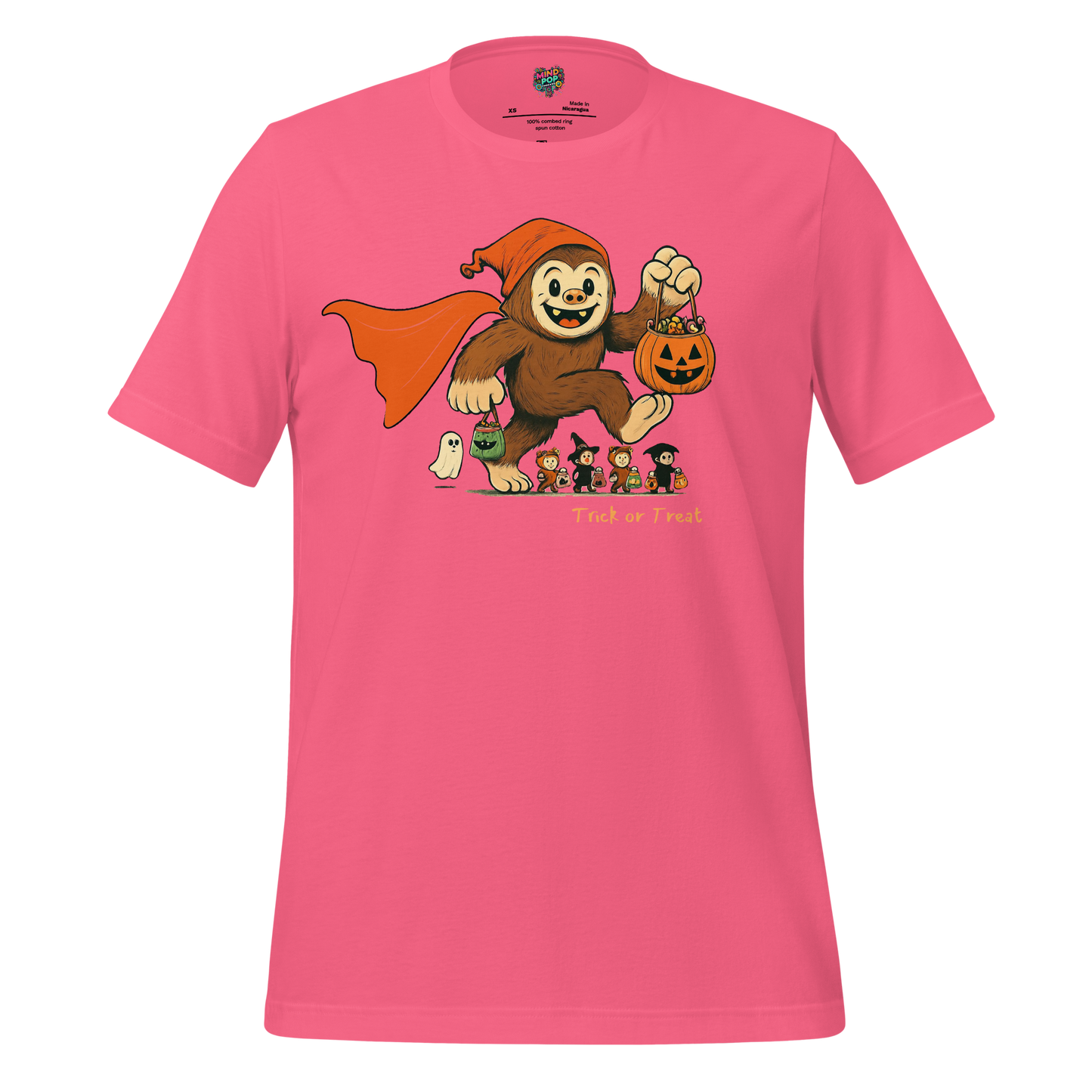 Sasquatch Trick-or-Treat Shirt Charity Pink